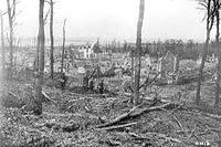 Les ruines du village de Farbus capturé par les Canadiens No 1, Avril 1917.