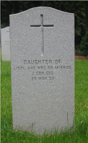 Headstone of Infant Daughter McBride