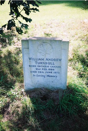 Pierre tombale de William Andrew Turnbull