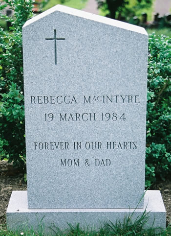 Headstone of Rebecca MacIntyre