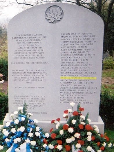 Headstone of Baby Lafreniére