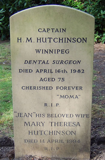 Headstone of Mary Theresa Hutchinson