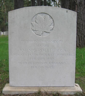 Headstone of John G. Rollit, RCA