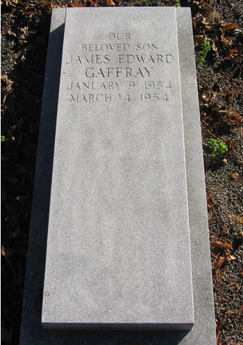 Headstone of James Edward Gaffray