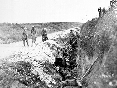 Newfoundland soldiers in trench