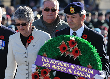 National Memorial (Silver) Cross Mother Della Marie Morley at Remembrance Day ceremony