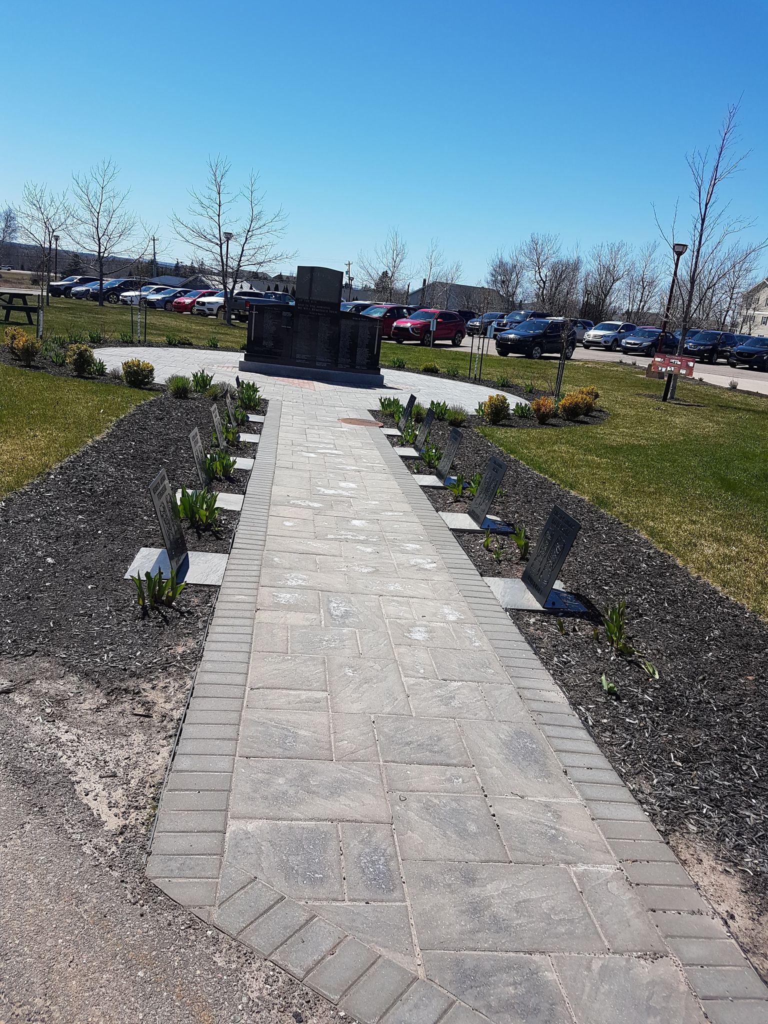 walkway with metal panels