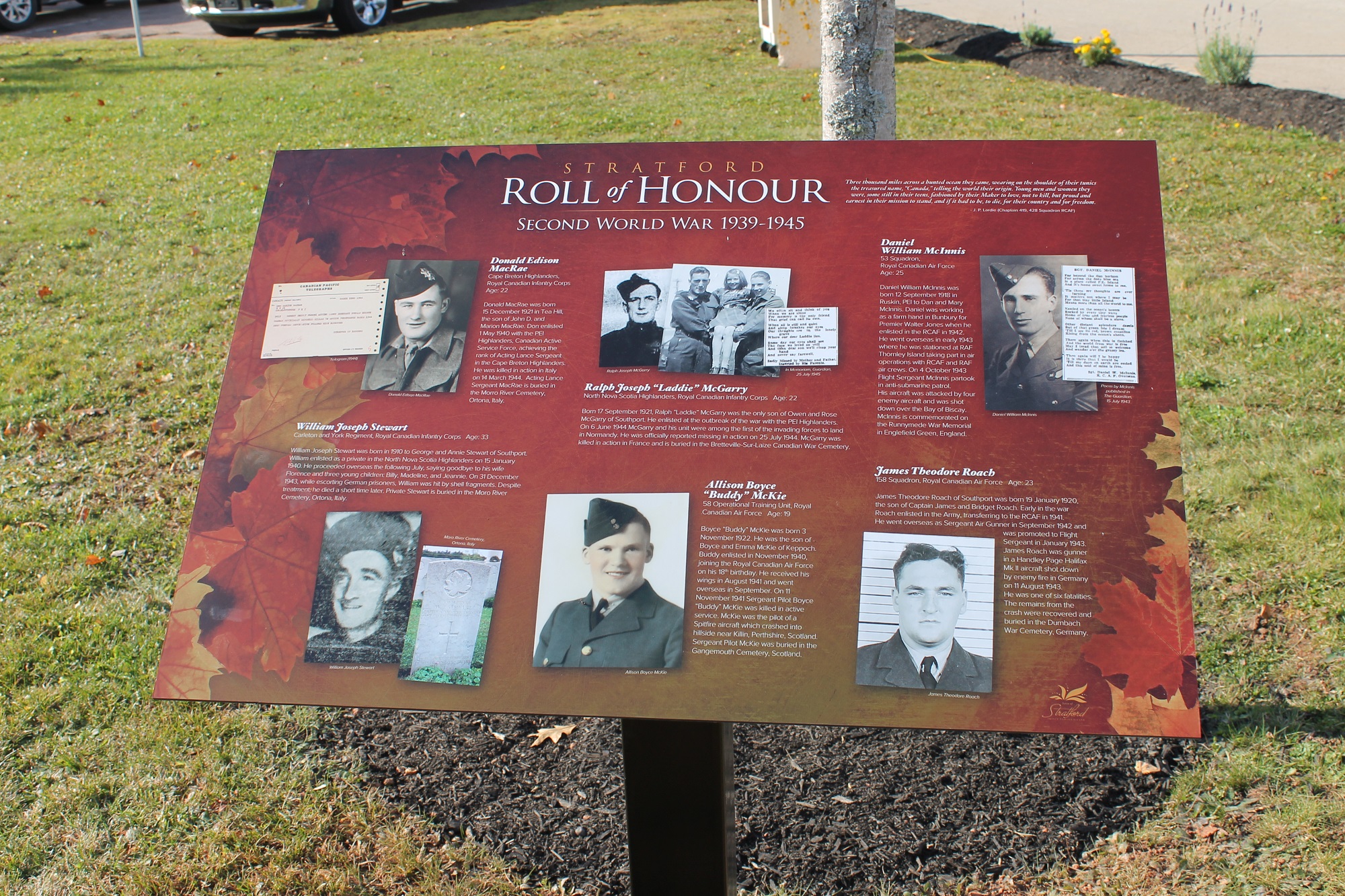 Second World War interpretive panel