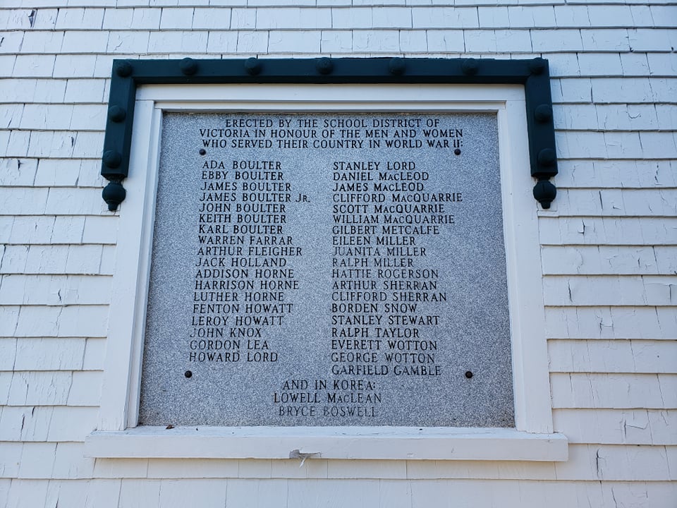 Second World War plaque