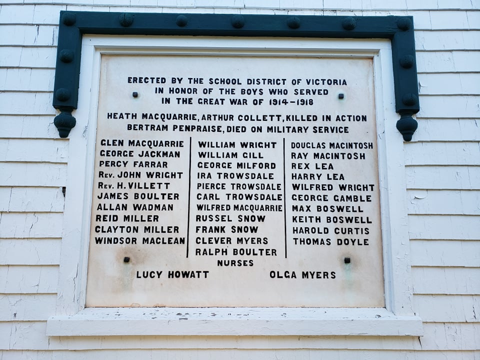 First World War plaque