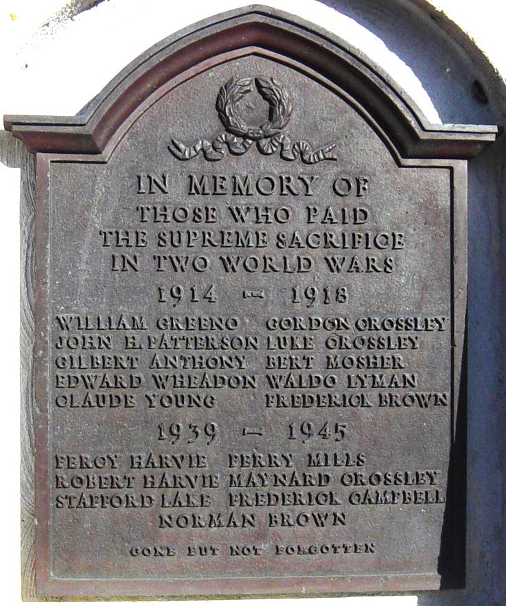 Bramber War memorial plaque