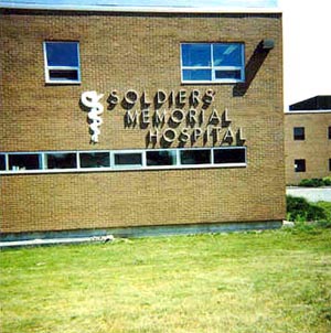 Soldiers Memorial Hospital sign