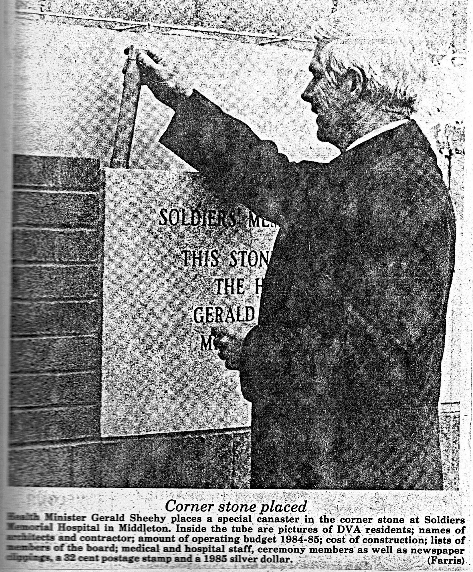 Placing of corner stone 1960.