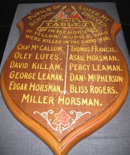 Lutz Mountain plaque