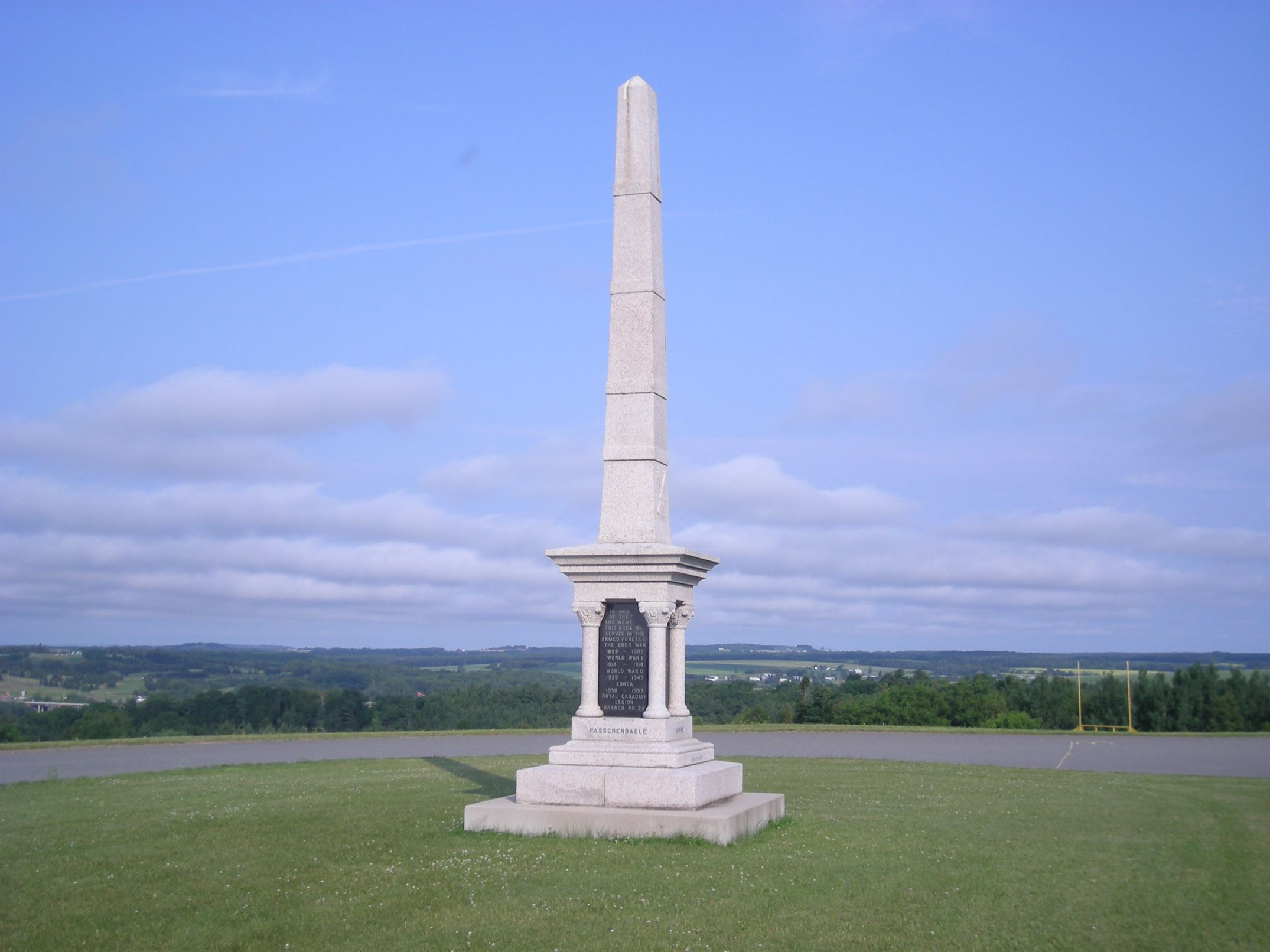 New location of Hartland monument on Rockland Road