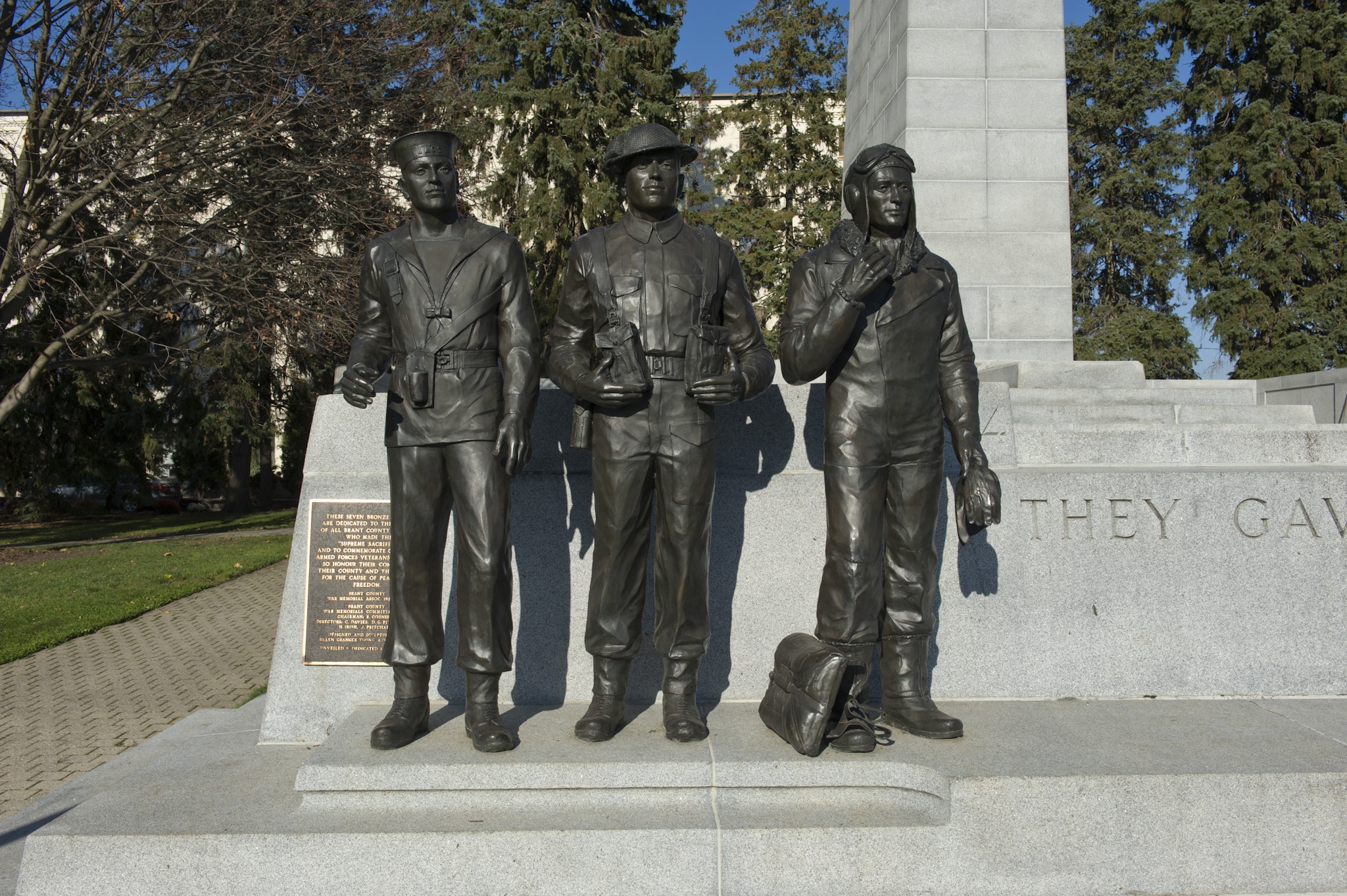 three statues