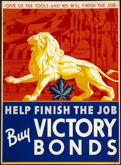 Casson won first prize with this poster in the 1941 Victory Bond contest.