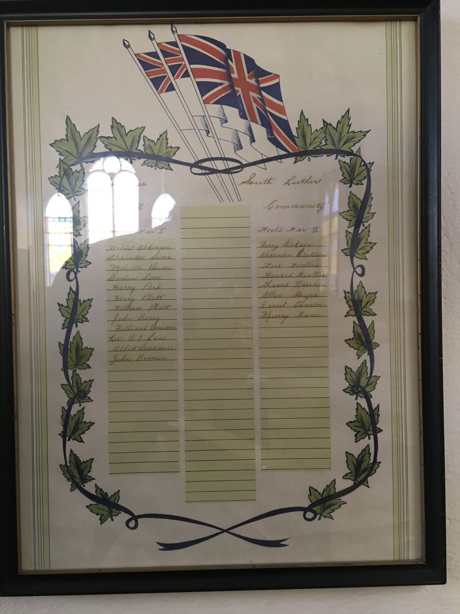 First and Second World Wars Honour Roll