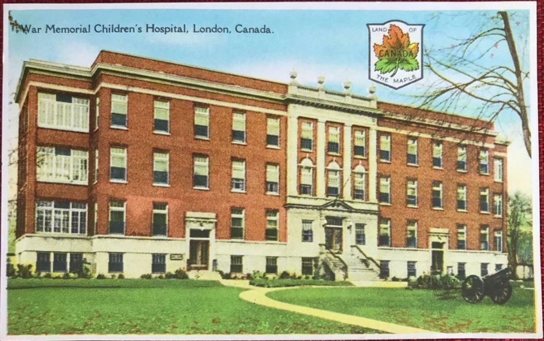 War Memorial Children's Hospital London Canada 1925 postcard.