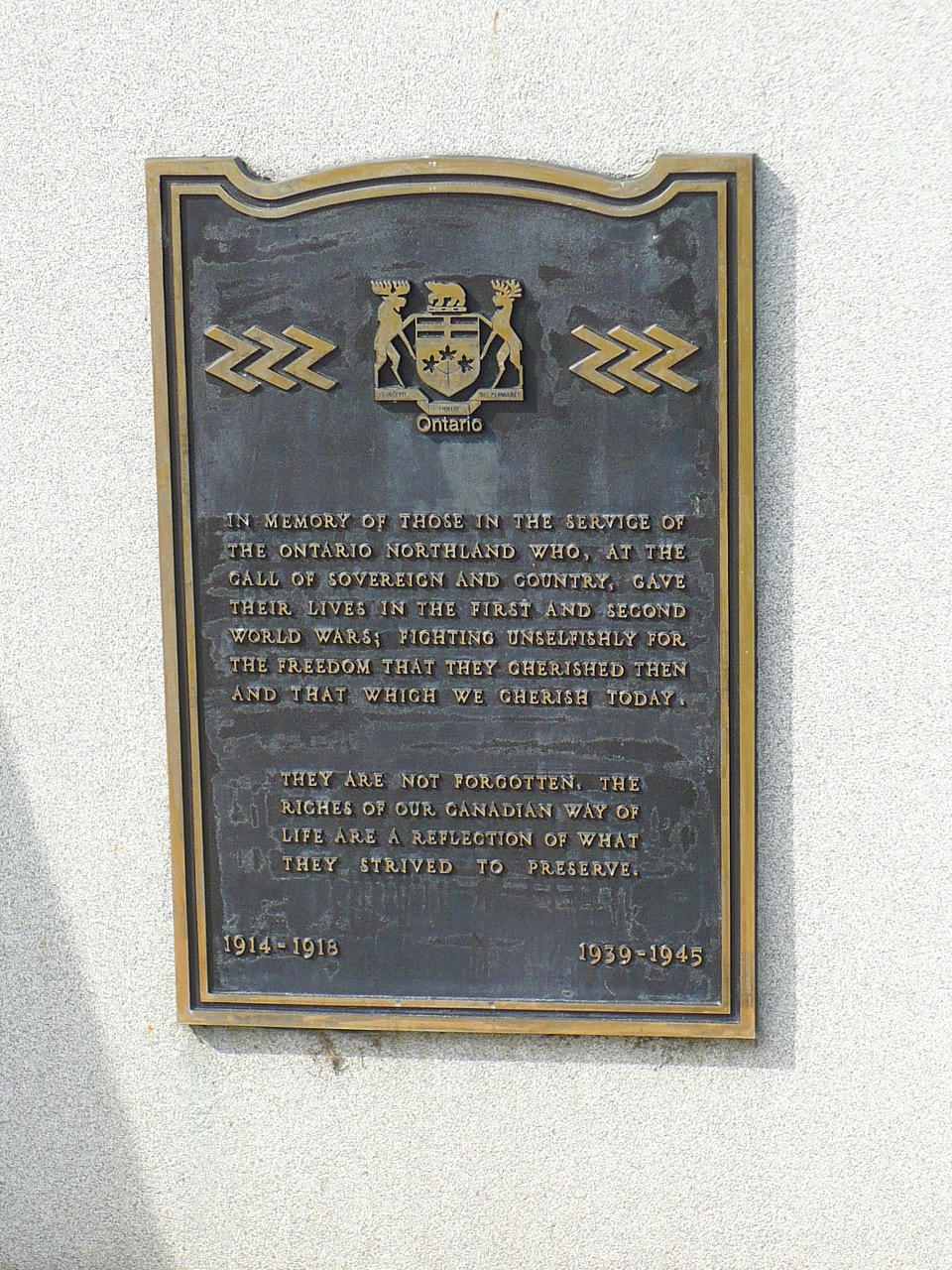 Ontario plaque