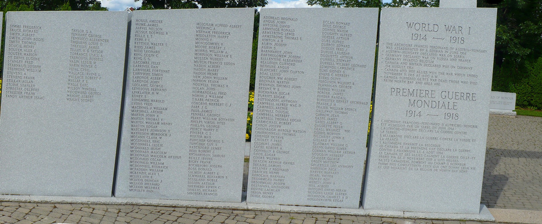 memorial wall (left, continued)