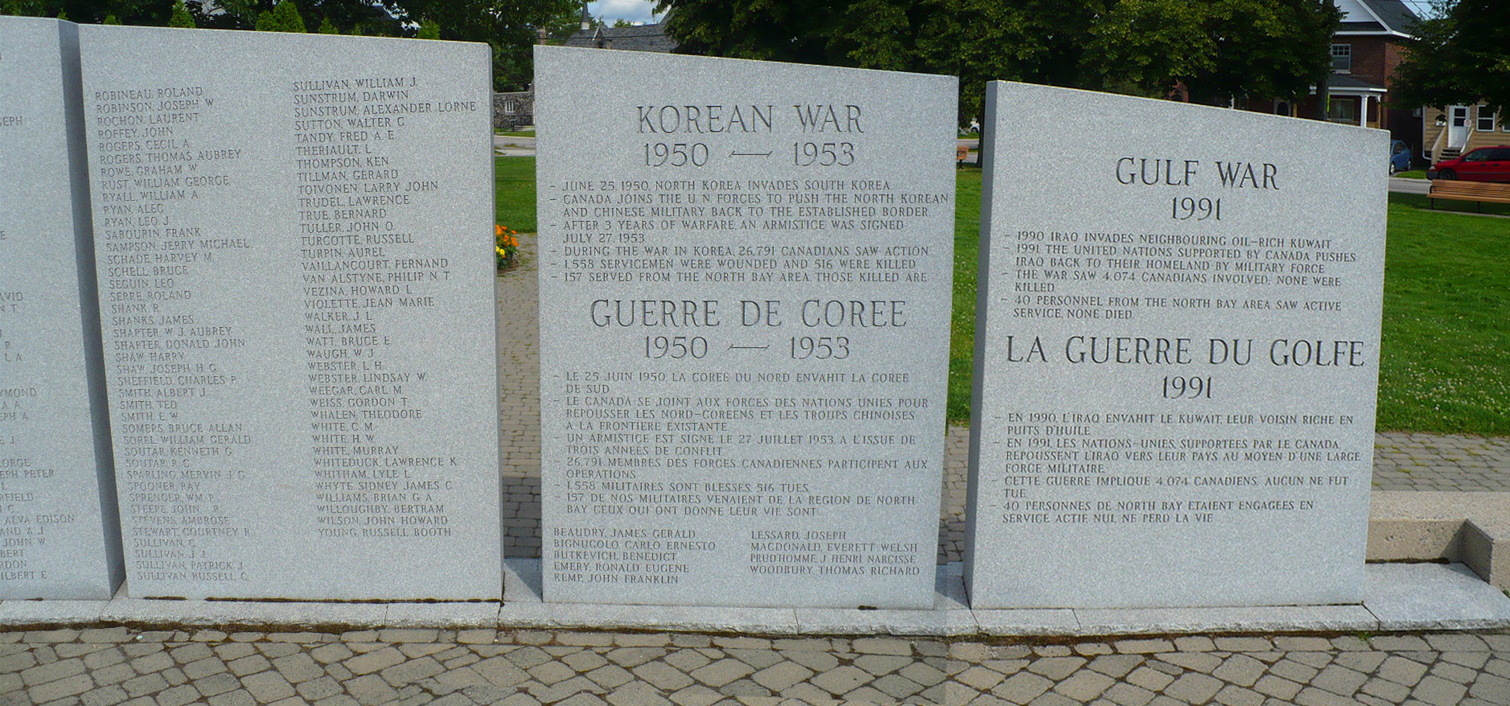 memorial wall (right, continued)