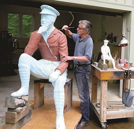 Lieutenant Colonel Samuel Sharpe statue being created by sculptor Wynn Walters.