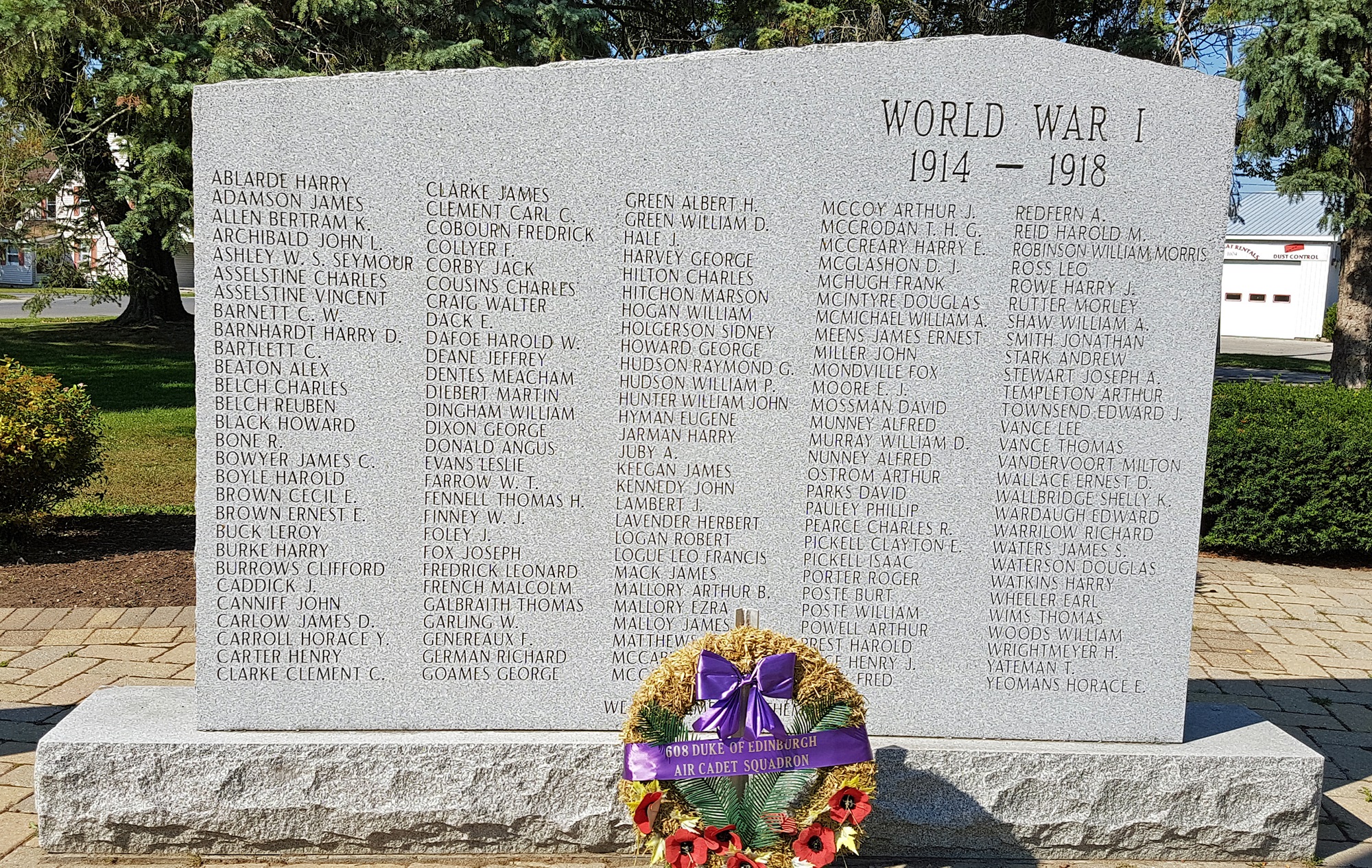 First World War stone