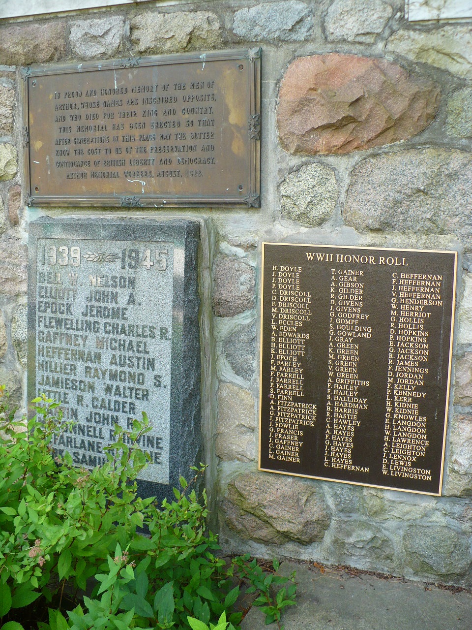 front left plaques