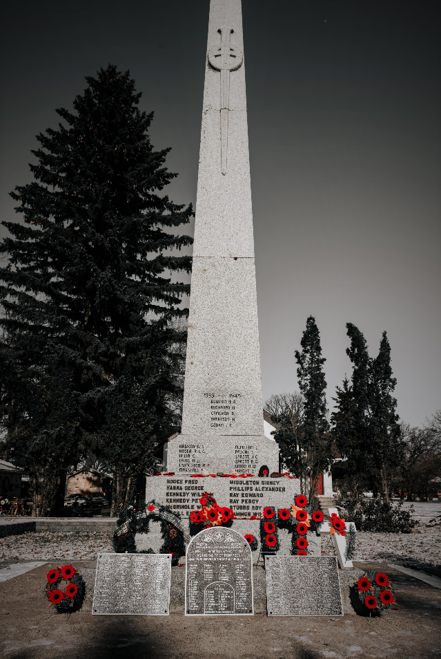 Cenotaph with Second World War Roll of Honour plaques, November 11, 2020.