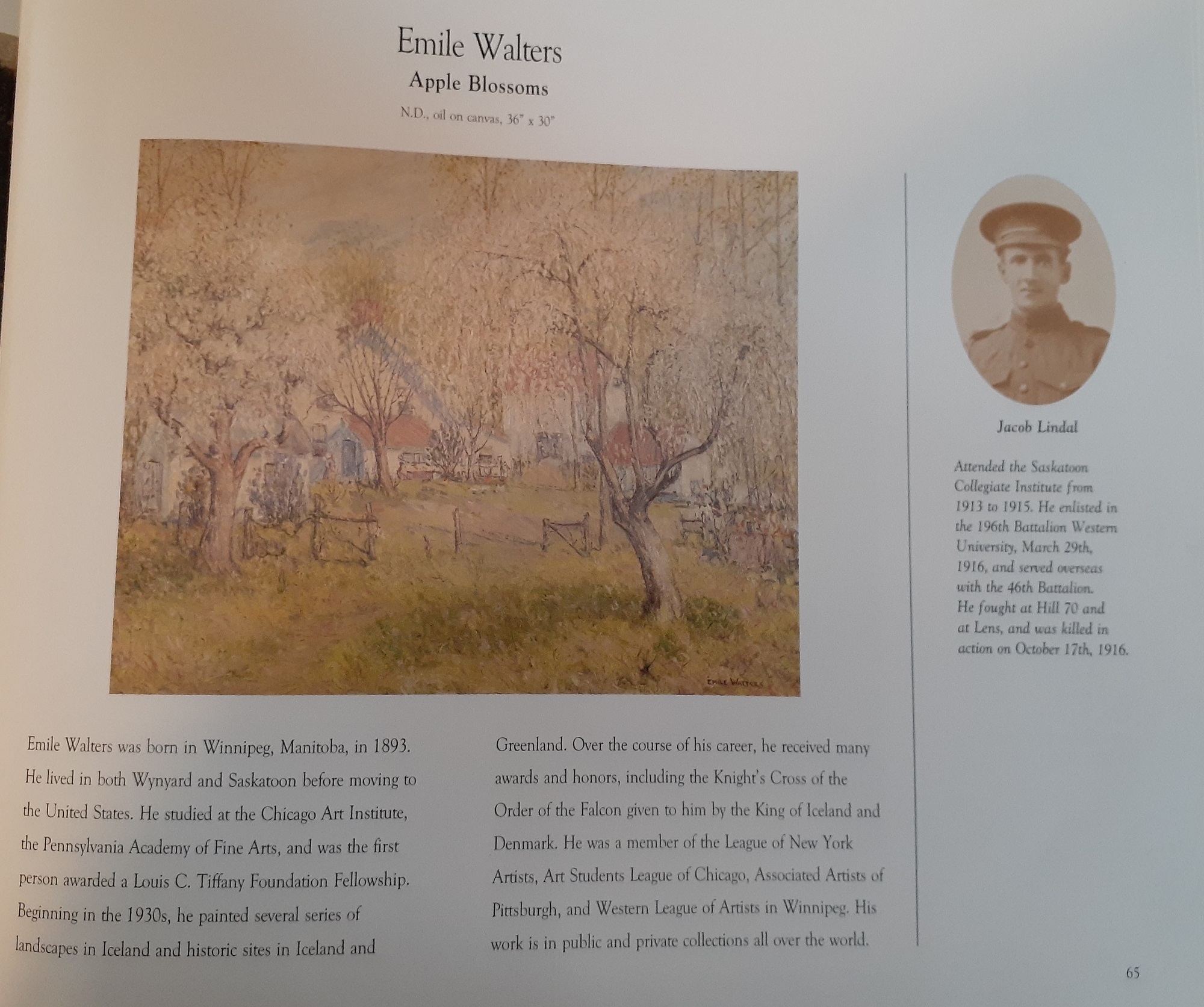 Apple Blossoms, page 65 of The Nutana Collegiate Gallery Book