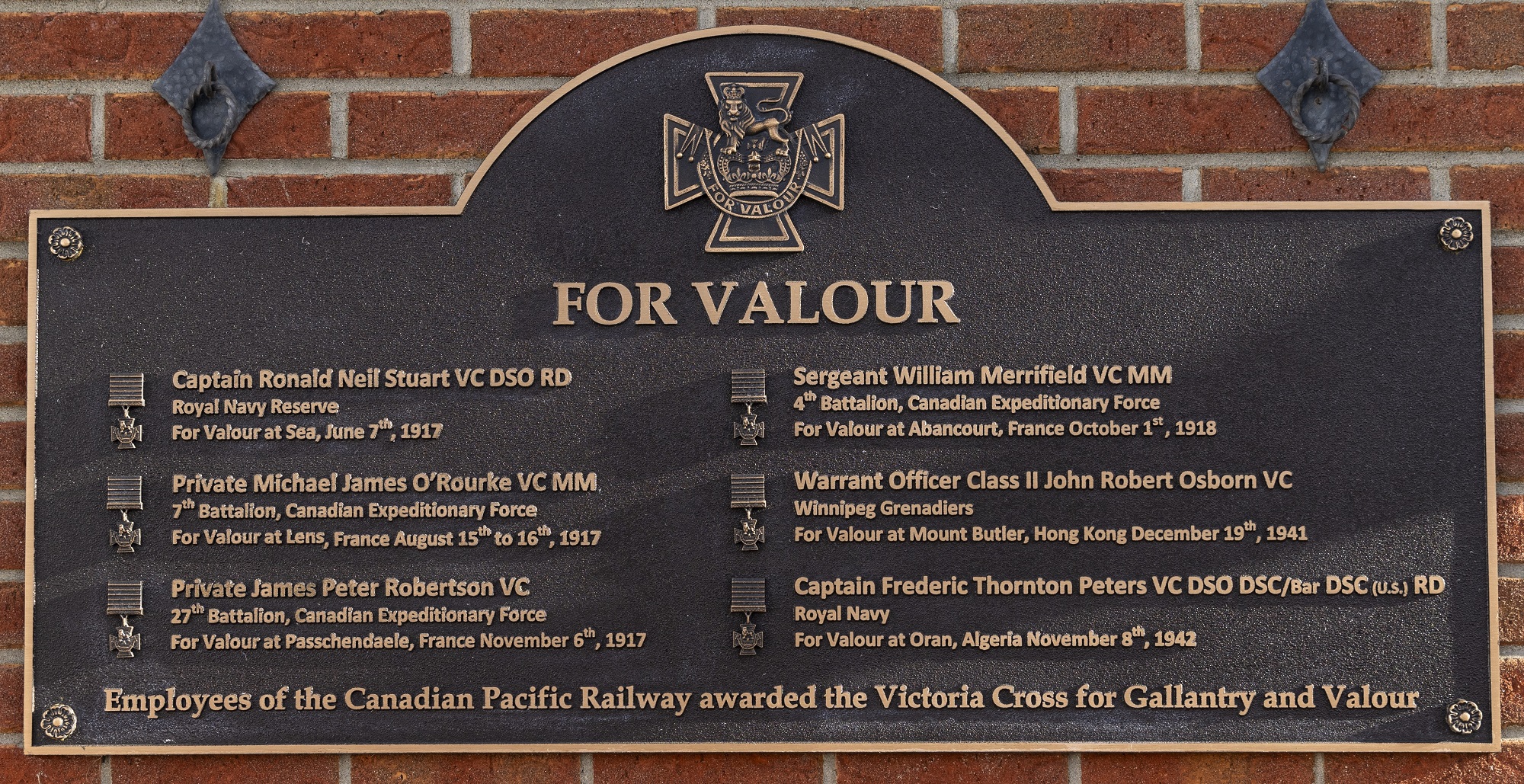 Plaque « For Valour »