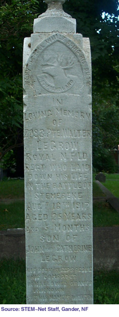 Gravestone of W. Le Grow