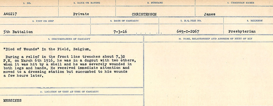 Circumstances of Death Registers
