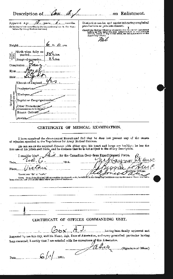 Attestation Papers (Reverse)