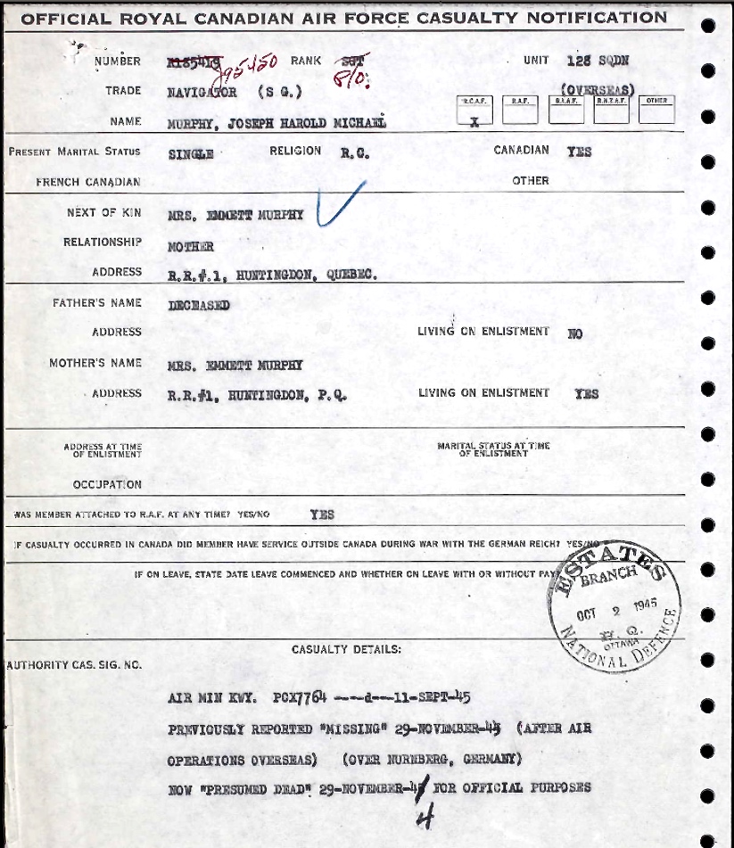 Notification of death