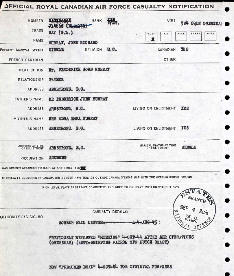 Notification of death