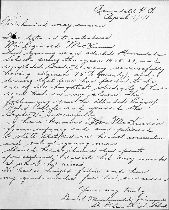 Letter of recommendation