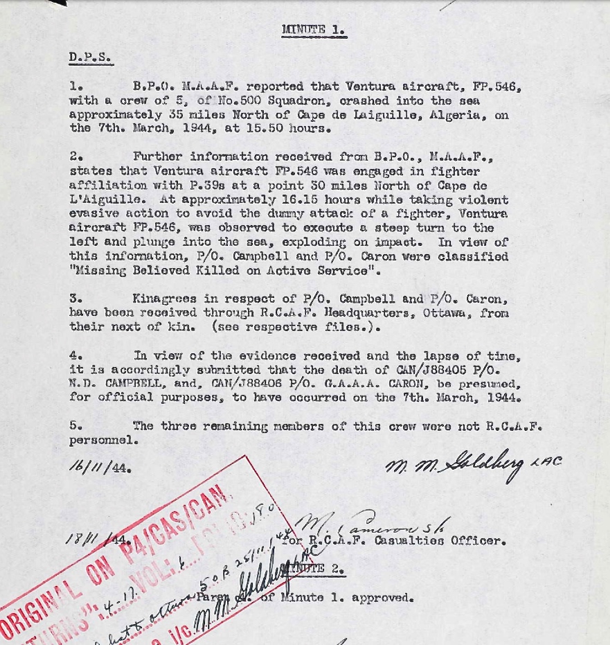 Notification of death