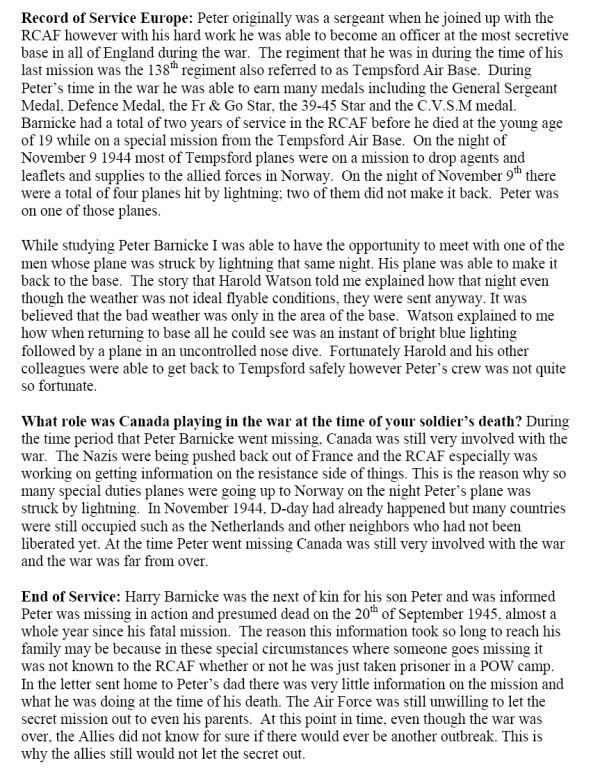 Oakville Remembers Biography (Page 2)