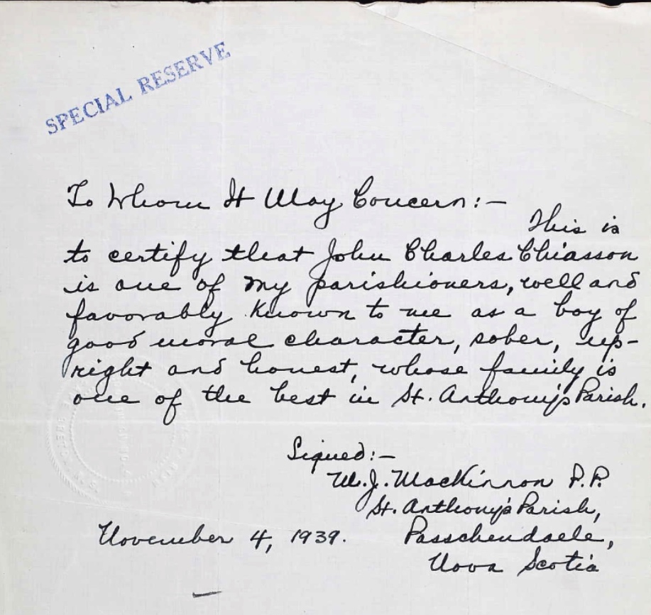 Letter of recommendation