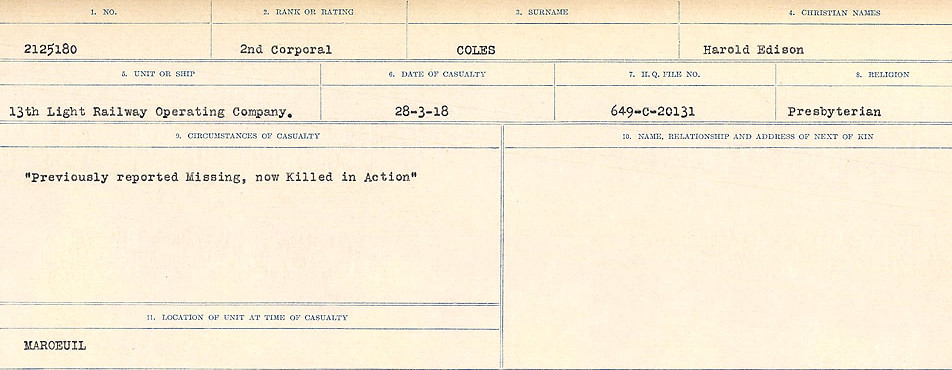 Circumstances of Death Registers