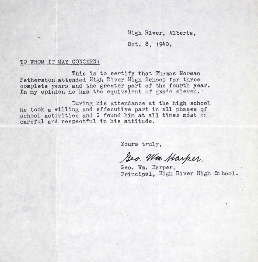 Letter of recommendation