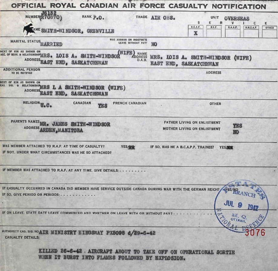 Casualty Notification Form