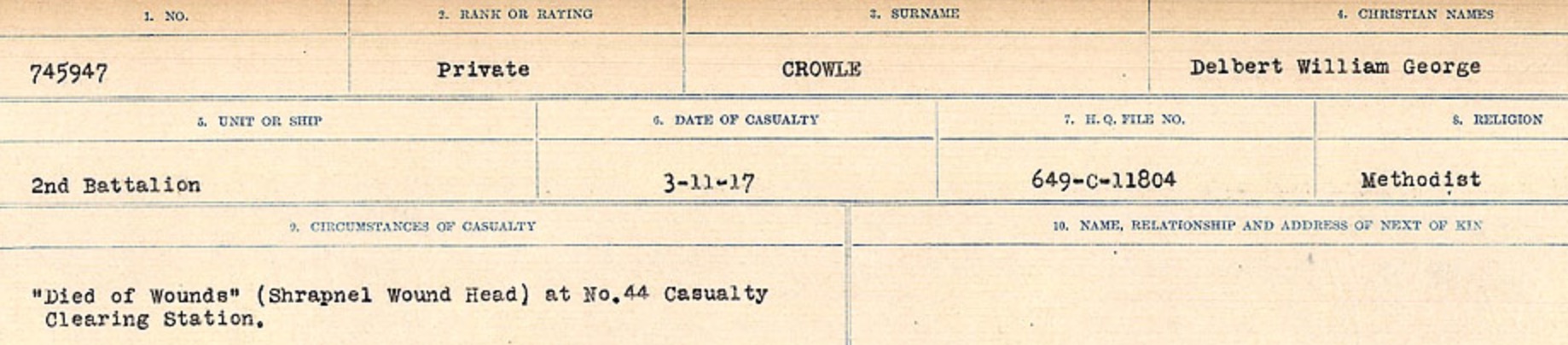 Circumstances of death registers