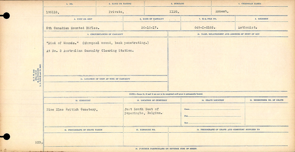 Circumstances of death registers