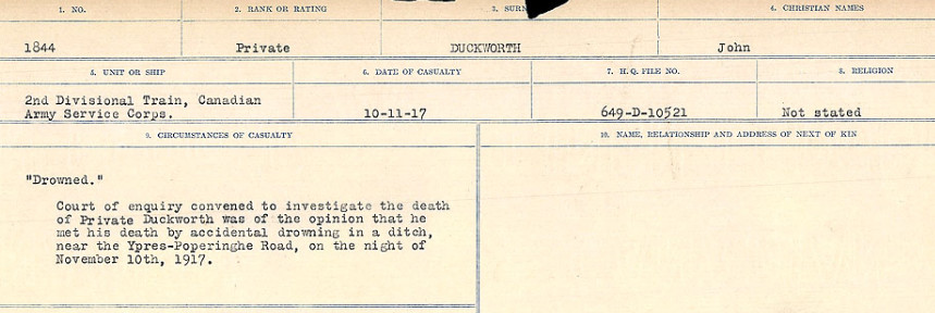 Circumstances of death registers