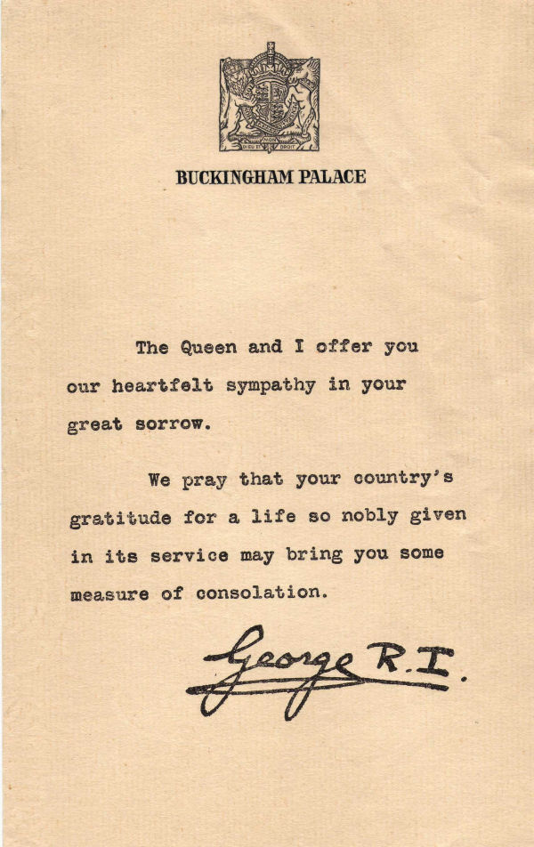 Letter from King George