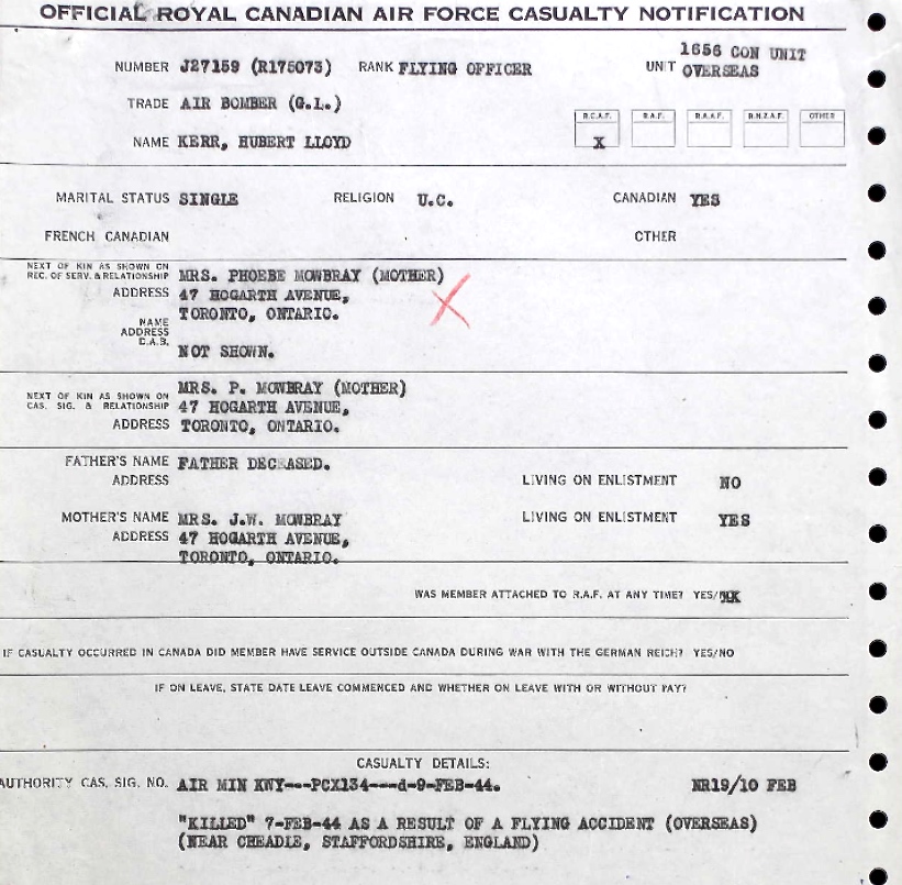 Notification of death