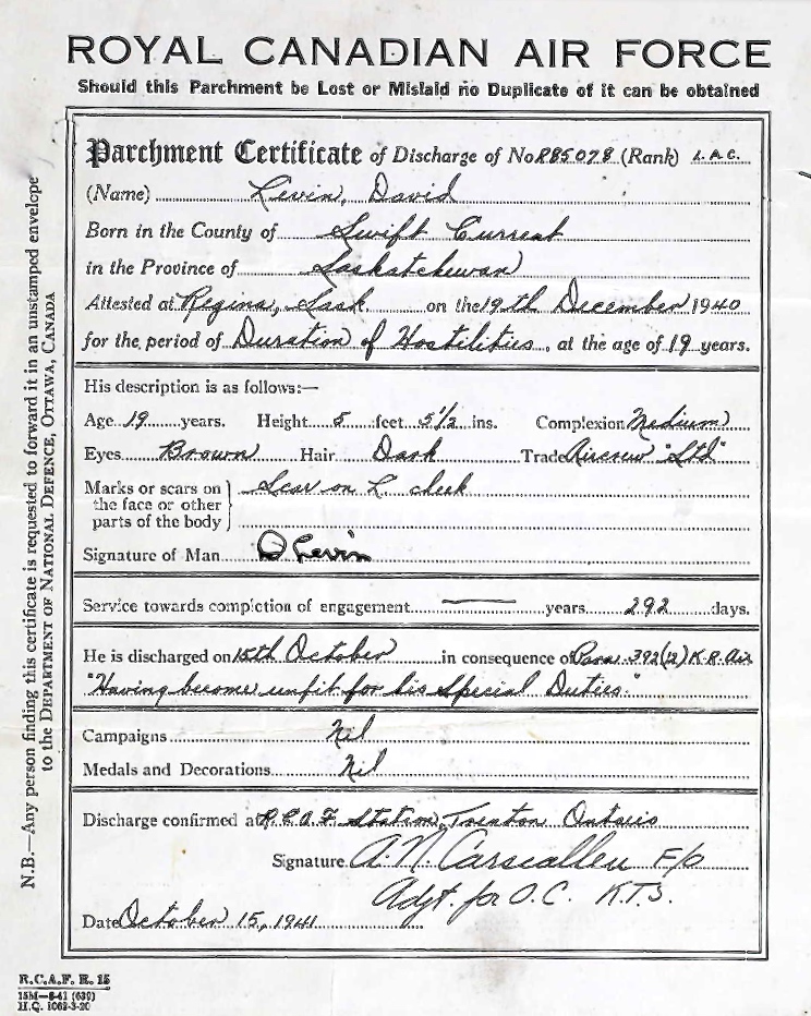 Discharge certificate